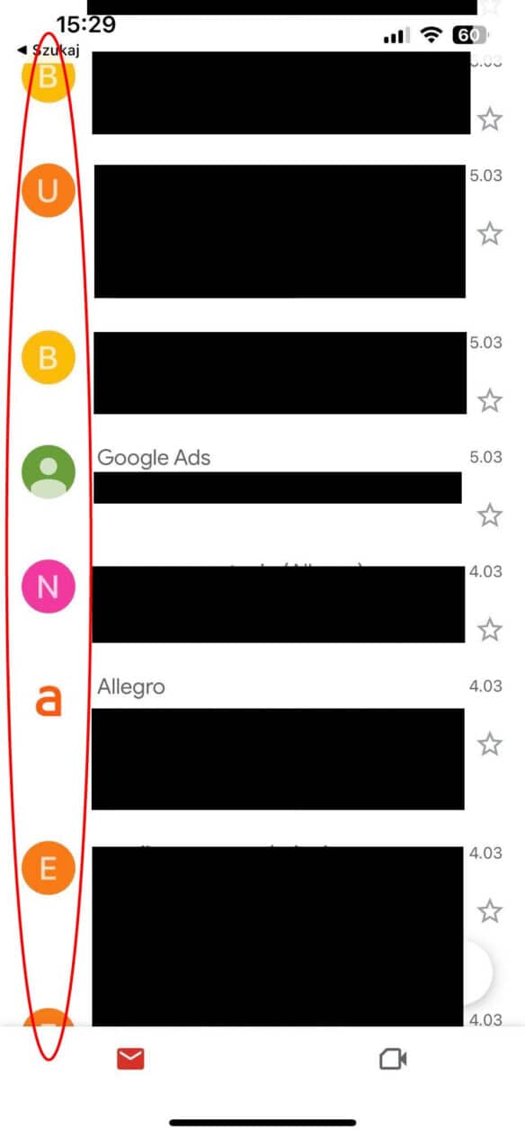 Nadawcy e-mail - logotypy w skrzynce Gmail