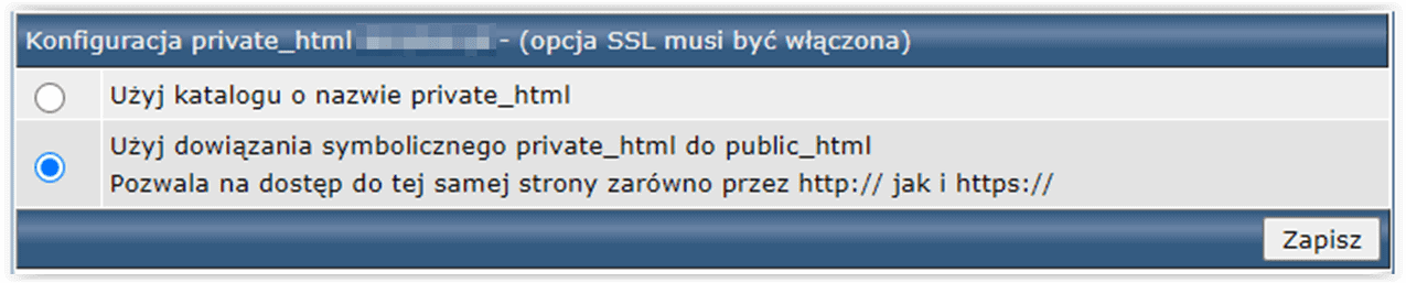 Instalacja certyfikatu SSL w Direct Admin - krok 2
