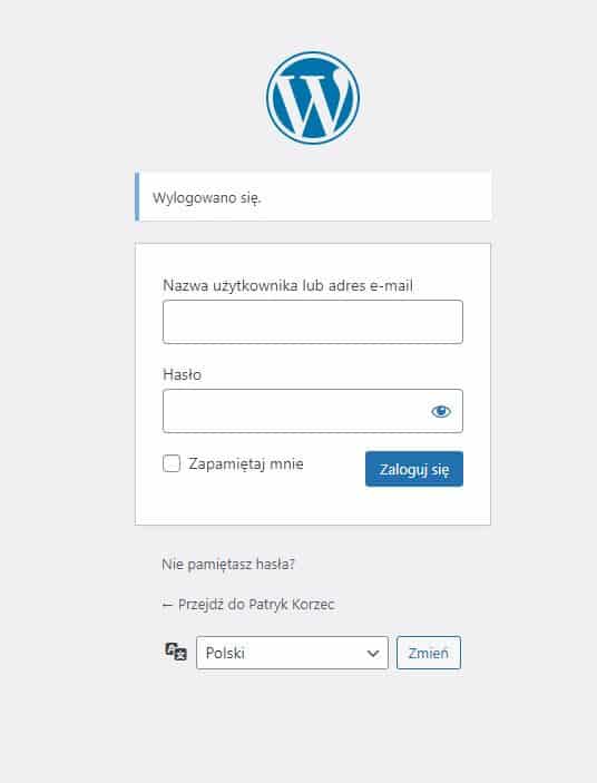 Logowanie do WordPressa